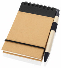 Notebook A6 size made from recycled paper with pen 80 pages