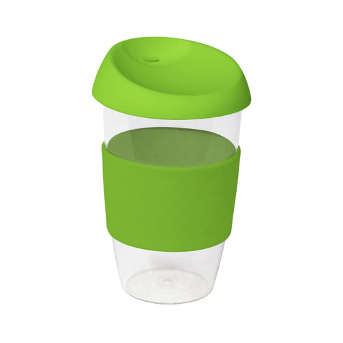 coffee cup / Mug 16oz/535ml Clear Plastic Karma Kup with Silicon Lid Reusable  Eco Friendly