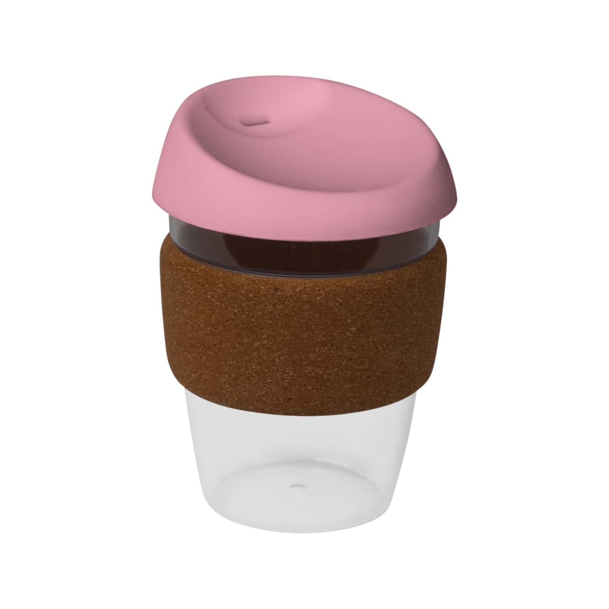 coffee cup / Mug 12oz/340ml Clear Plastic Karma Kup Cork Band Silicon Lid Reusable Eco Friendly