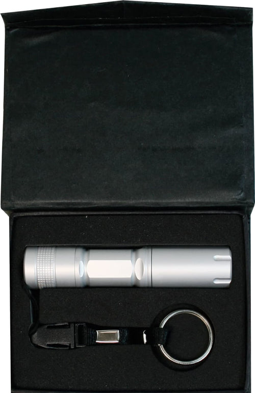 Torch metal with carry strap and split ring packed in a gift box