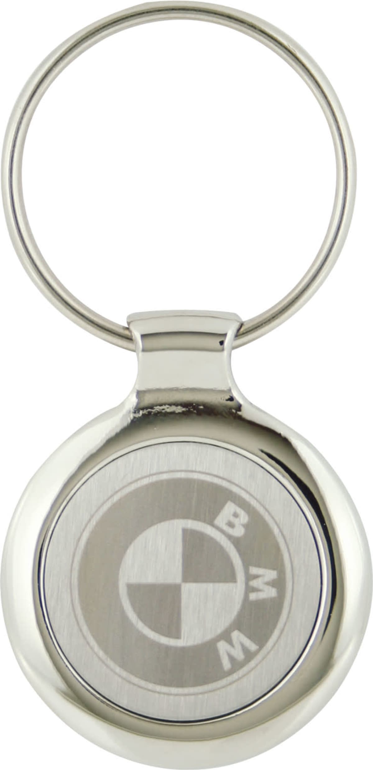 key ring round metal with satin inlay