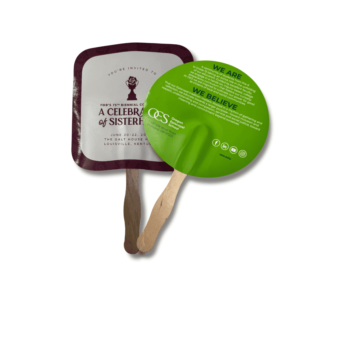 Custom Hand Fan 17cm Eco Friendly Cardboard Full Colour Indent