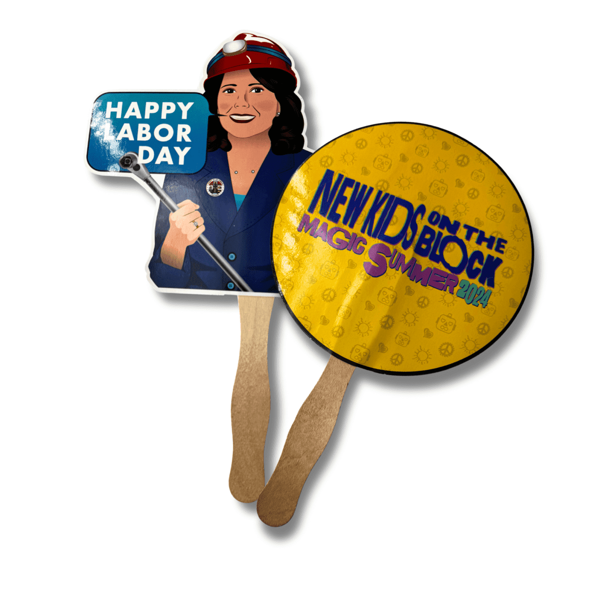 Custom Hand Fan 20cm Eco Friendly Cardboard Full Colour Indent