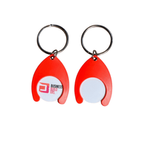 Plastic $1 Trolley Coin with Horseshoe  Keyring - Coin Printed 1 side Horseshoe Unbranded