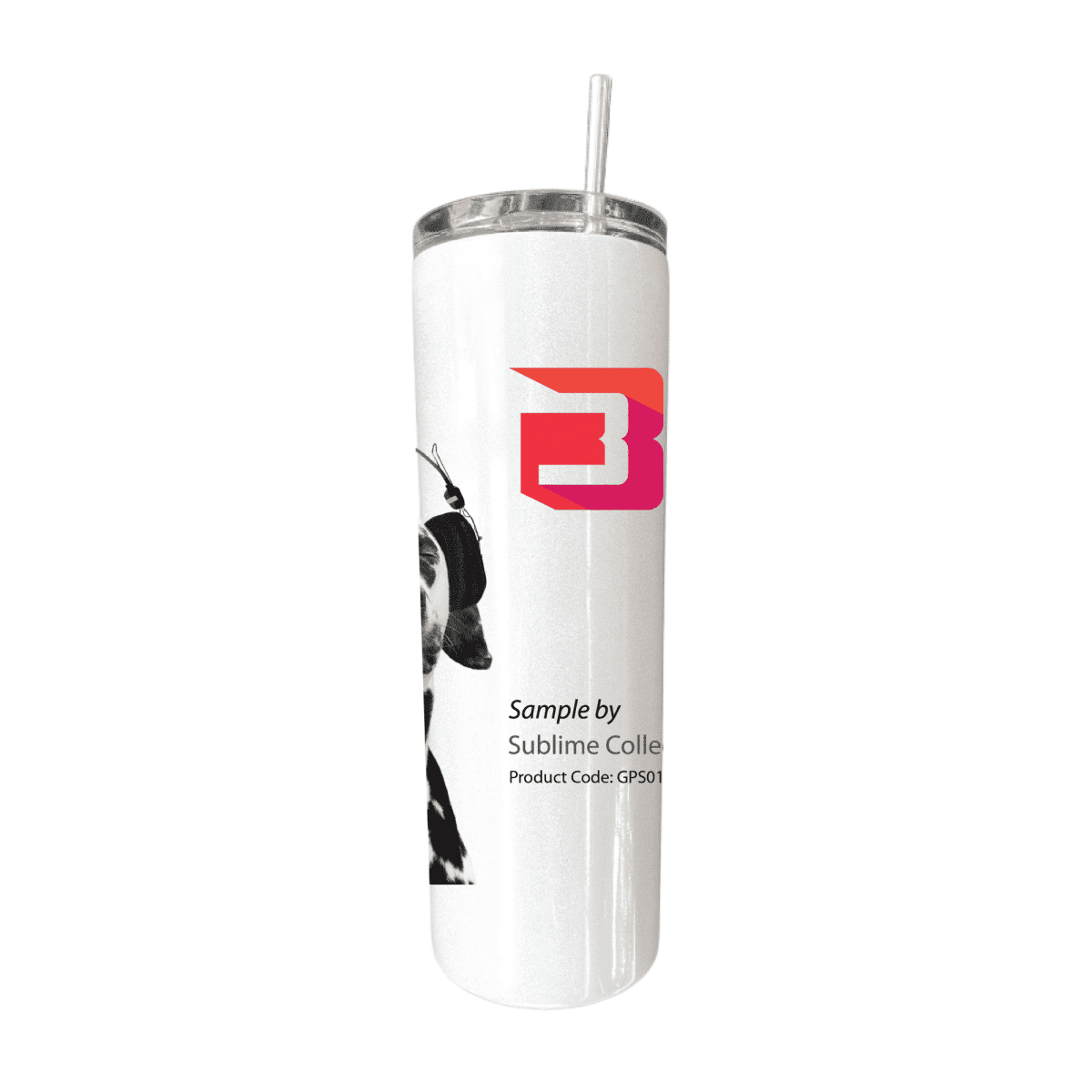 20OZ Stainless Steel Sparkle Bottle with Straw - White