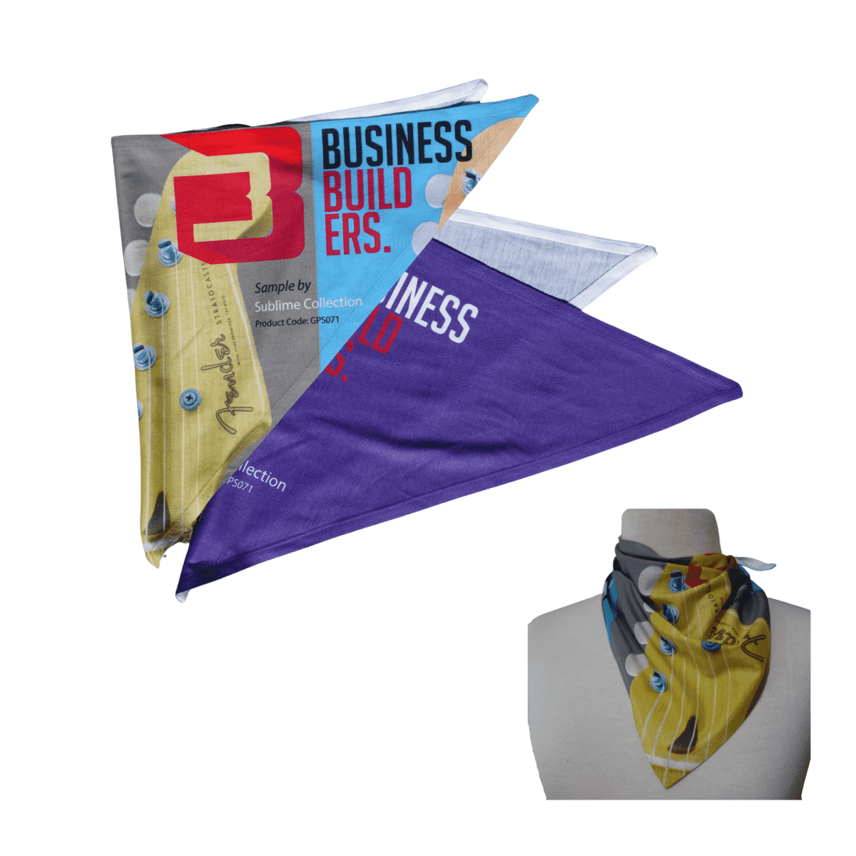Triangle Bandana Full Colour Locally Print Polyester Single Sided Bulk Packed