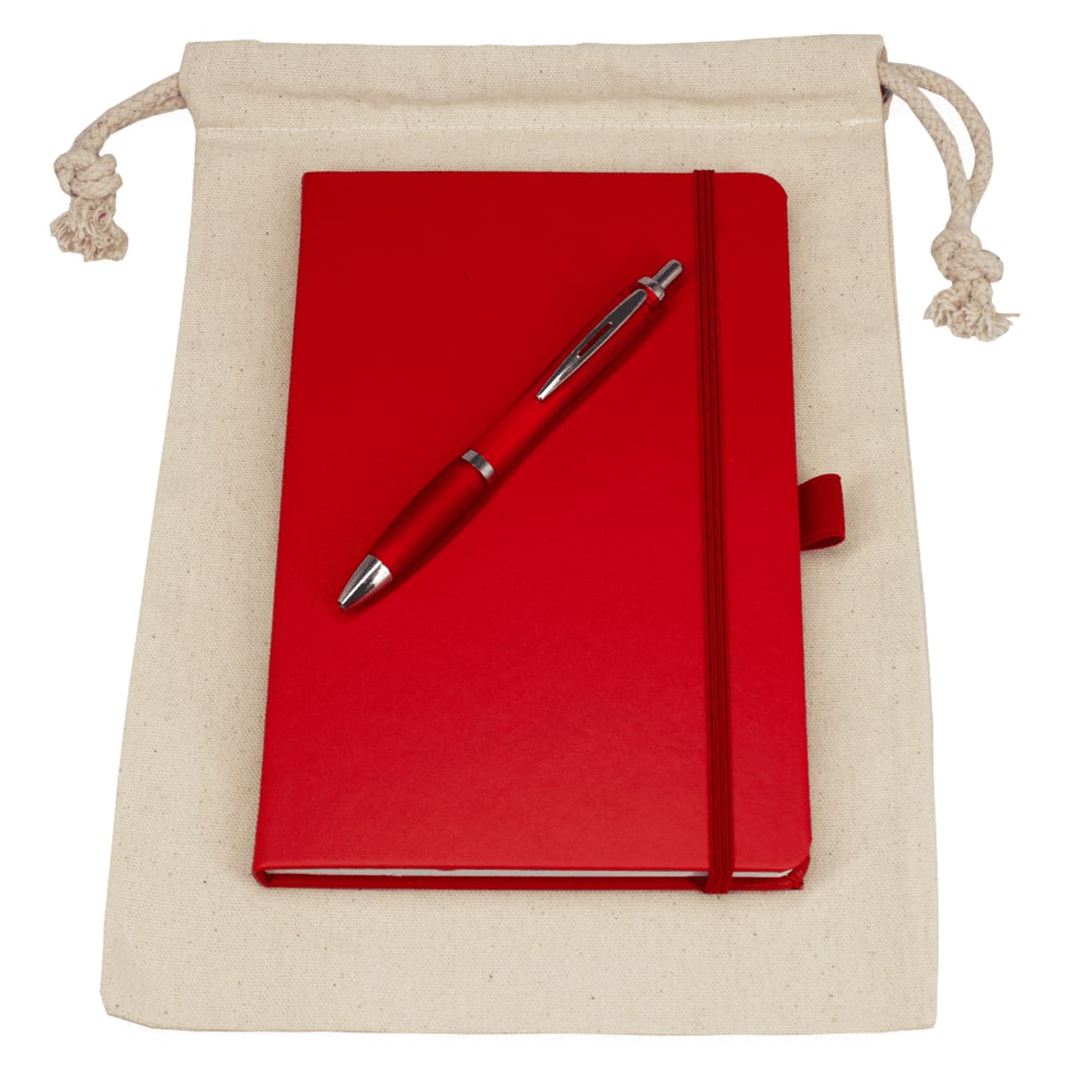 Gift Set - Drawstring Bag + JournalBook + Pen