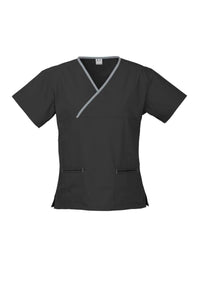 Classic Womens Contrast Crossover Scrub Top
