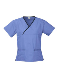 Classic Womens Contrast Crossover Scrub Top