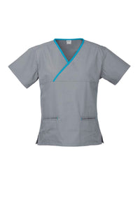 Classic Womens Contrast Crossover Scrub Top
