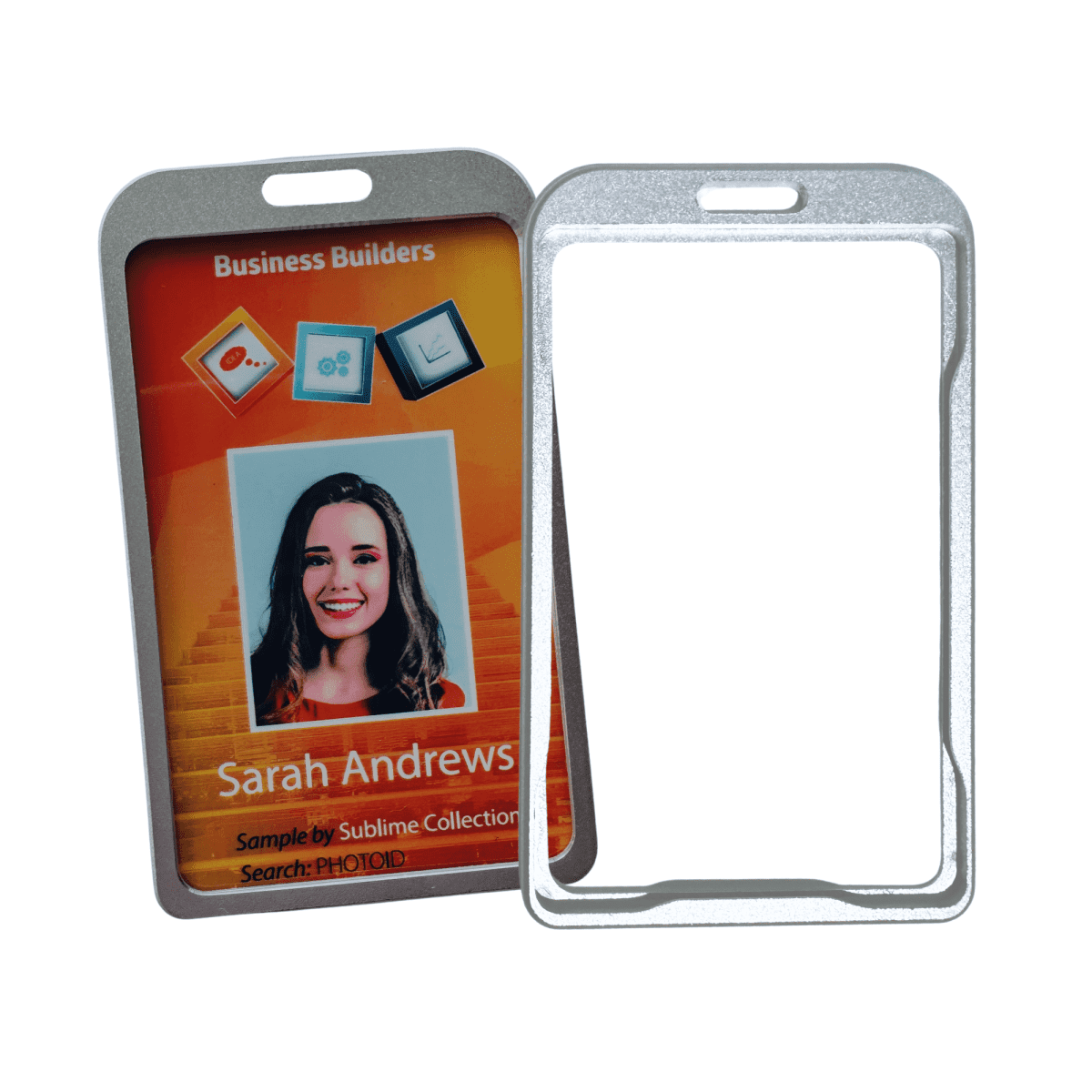Rigid Aluminum ID Card Holder Clear PVC Covers