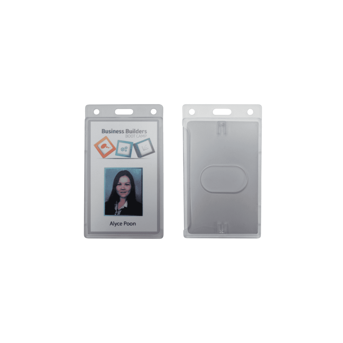 Plastic Rigid Matt Frosted Card Holder Portrait