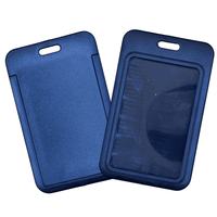 Premium Plastic ID Holder Portrait - Black