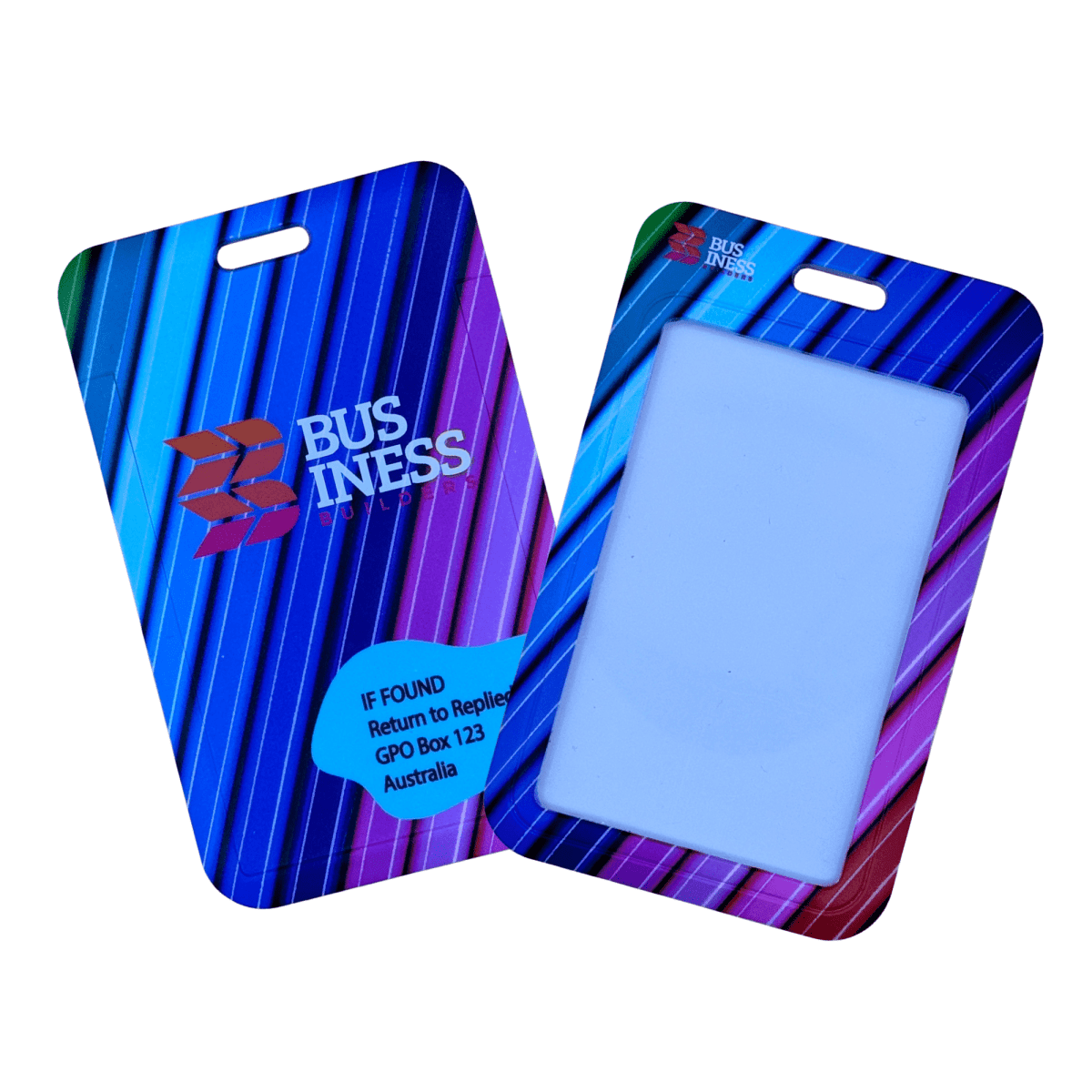 Premium Plastic ID Holder Portrait - White