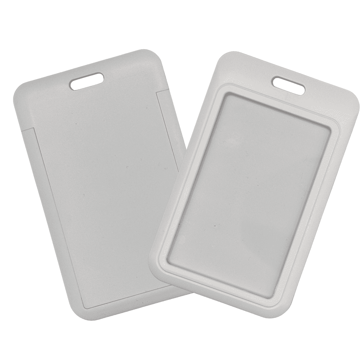 Premium Plastic ID Holder Portrait - White