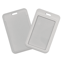 Premium Plastic ID Holder Portrait - White