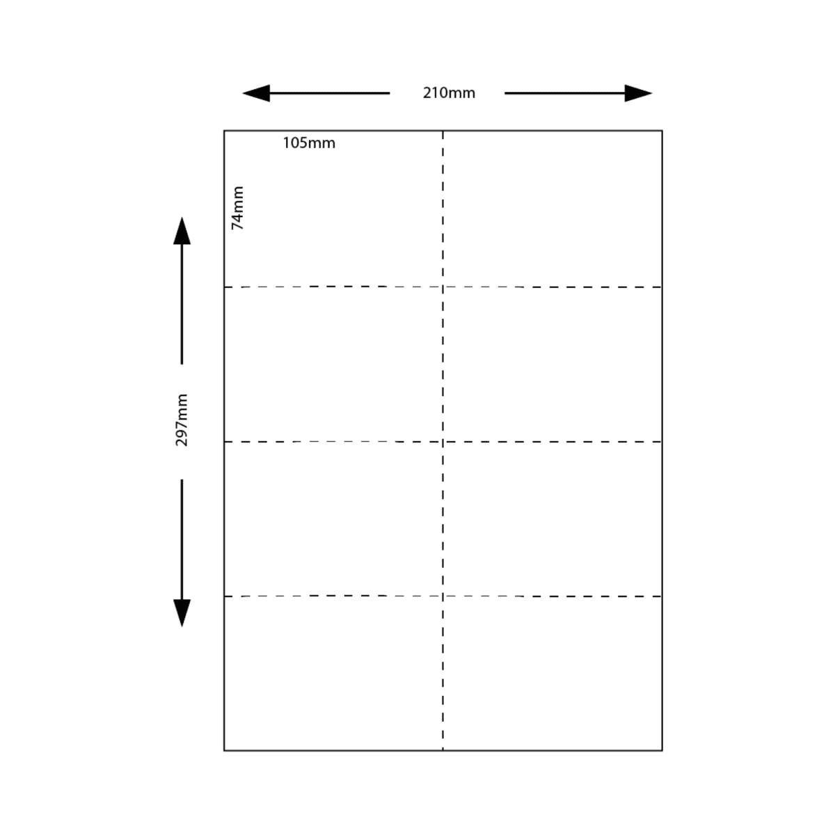 Name Tag Insert 105 x 74mm White 50 sheet pack /8 per sheet