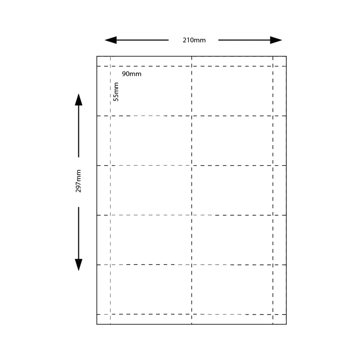 Name Tag Inserts 90 x 55mm White 50 sheet pack /10 per sheet