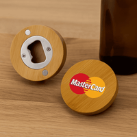 Round Bamboo Bottle Opener