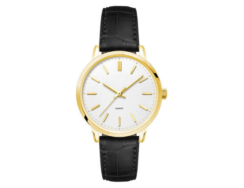 Ladies Dress Watch (Gold), Leather Strap