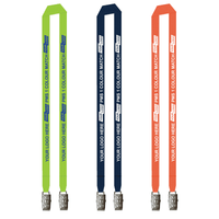 Aquarius Ribbed Lanyard Budget Screen Printed 1 Colour 1 Side Double Alligator - 20mm Polyester