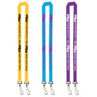 Aquarius Ribbed Lanyard Budget Screen Printed 1 Colour 1 Side Double Swivel Hook - 20mm Polyester