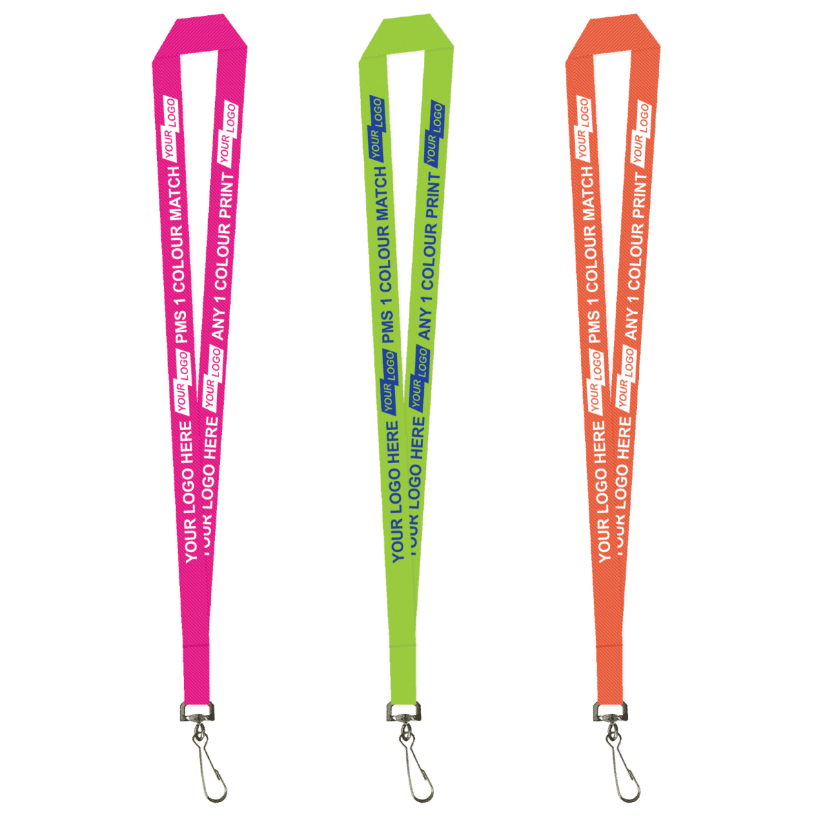 Aquarius Ribbed Lanyard Budget Screen Printed 1 Colour 1 Side Swivel Hook - 20mm Polyester