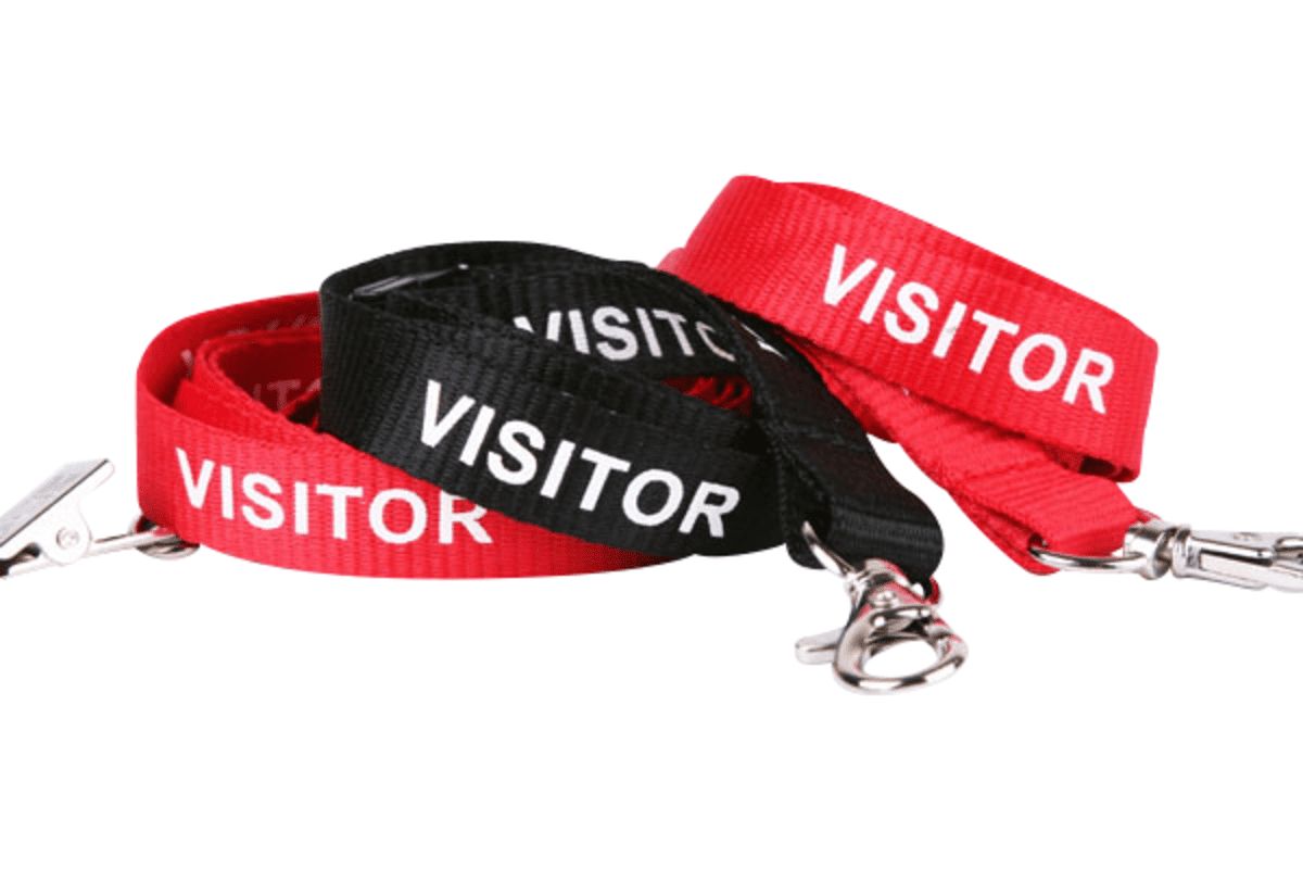 Lanyard Stock Title Visitor with Carabiner Clip