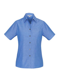 Womens Chambray Short Sleeve Shirt