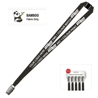Bamboo Ribbed Lanyard Screen Printed 15mm - Alligator and Breakaway