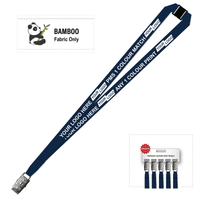 Bamboo Ribbed Lanyard Screen Printed 15mm - Alligator and Breakaway