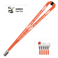 Bamboo Ribbed Lanyard Screen Printed 15mm - Alligator and Breakaway