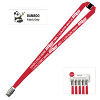 Bamboo Ribbed Lanyard Screen Printed 15mm - Alligator and Breakaway