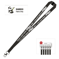 Bamboo Ribbed Lanyard Screen Printed 15mm - Carabiner and Breakaway