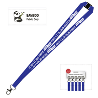 Bamboo Ribbed Lanyard Screen Printed 15mm - Carabiner and Breakaway