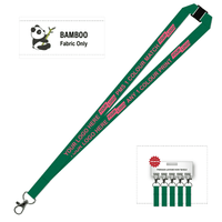 Bamboo Ribbed Lanyard Screen Printed 15mm - Carabiner and Breakaway