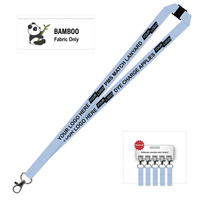 Bamboo Ribbed Lanyard Screen Printed 15mm - Carabiner and Breakaway