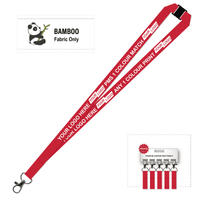 Bamboo Ribbed Lanyard Screen Printed 15mm - Carabiner and Breakaway
