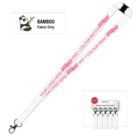 Bamboo Ribbed Lanyard Screen Printed 15mm - Carabiner and Breakaway