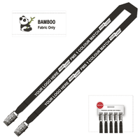 Bamboo Ribbed Lanyard Screen Printed 15mm - Double Alligator