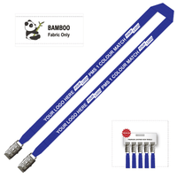 Bamboo Ribbed Lanyard Screen Printed 15mm - Double Alligator