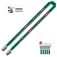 Bamboo Ribbed Lanyard Screen Printed 15mm - Double Alligator
