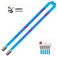 Bamboo Ribbed Lanyard Screen Printed 15mm - Double Alligator