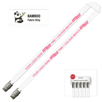 Bamboo Ribbed Lanyard Screen Printed 15mm - Double Alligator