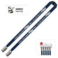 Bamboo Ribbed Lanyard Screen Printed 15mm - Double Alligator and Breakaway