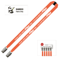 Bamboo Ribbed Lanyard Screen Printed 15mm - Double Alligator and Breakaway