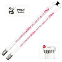 Bamboo Ribbed Lanyard Screen Printed 15mm - Double Alligator and Breakaway