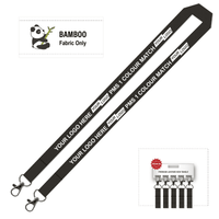 Bamboo Ribbed Lanyard Screen Printed 15mm - Double Carabiner