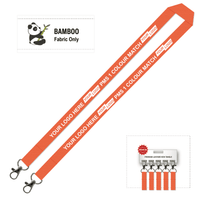 Bamboo Ribbed Lanyard Screen Printed 15mm - Double Carabiner