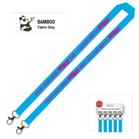 Bamboo Ribbed Lanyard Screen Printed 15mm - Double Carabiner